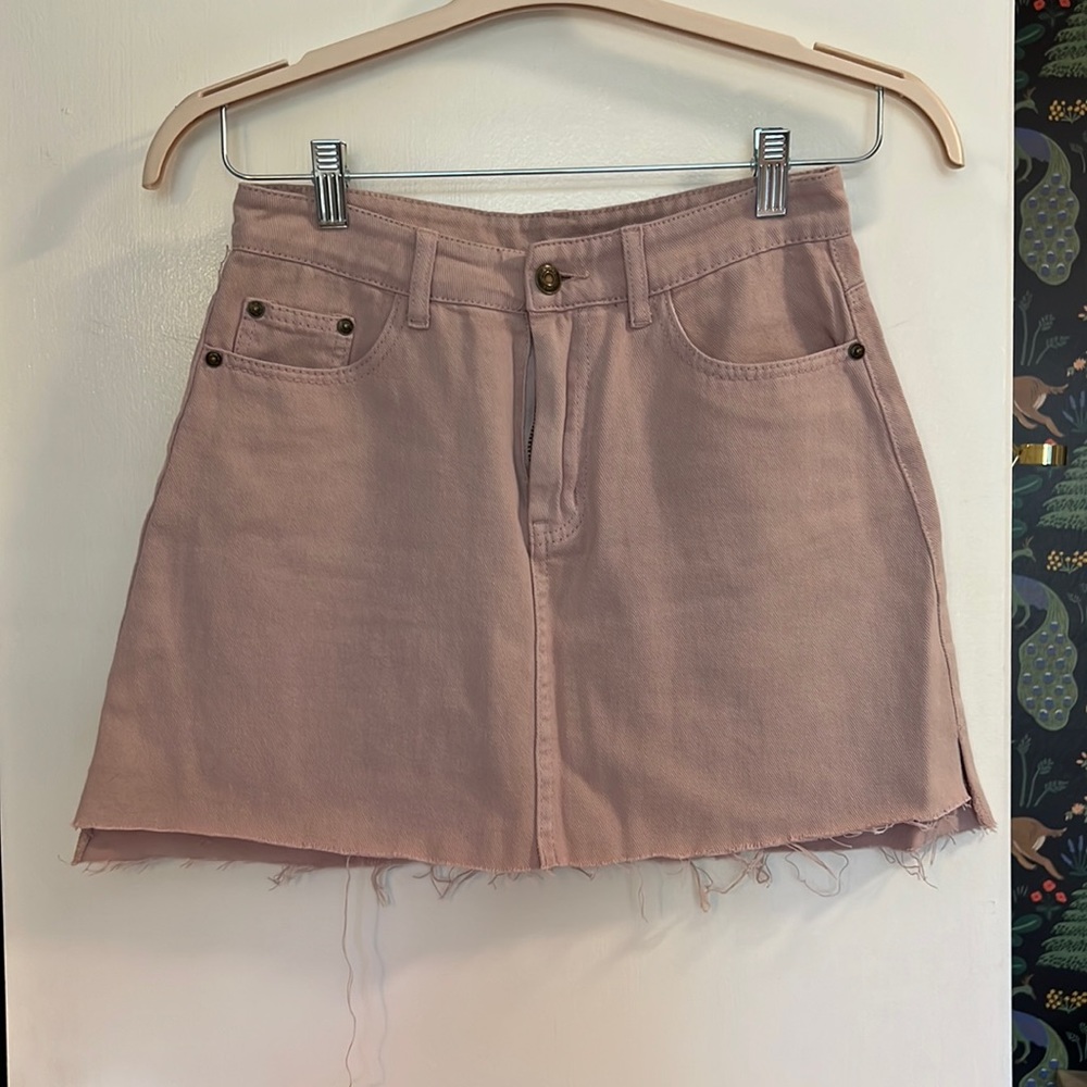 Pink denim skirt size S